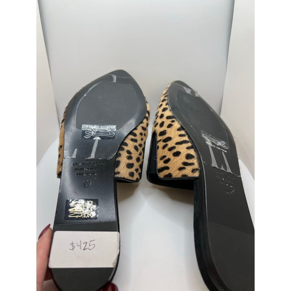 New Jenni Kayne Pony Hair Mule Size 9 Tan Black Leopard Print - Picture 5 of 7